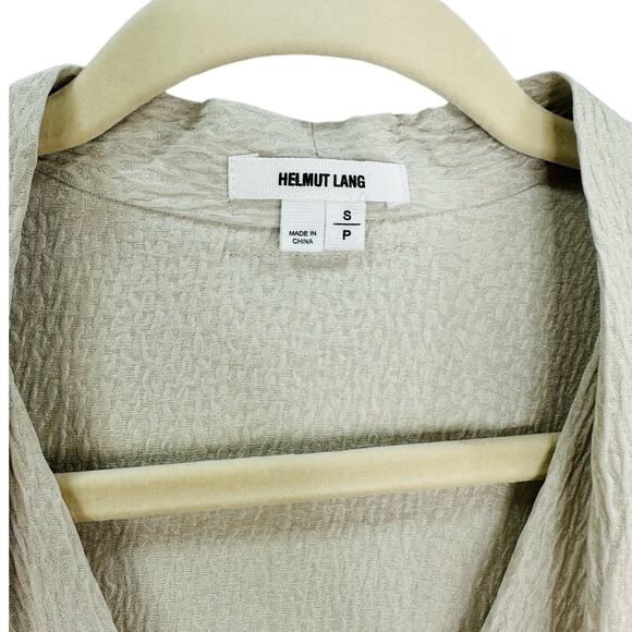 Helmut Lang Pebbled Silk Textured Sleeveless Button Down Blouse in Ivory Small - Picture 9 of 10